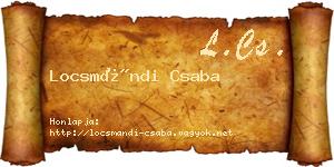 Locsmándi Csaba névjegykártya