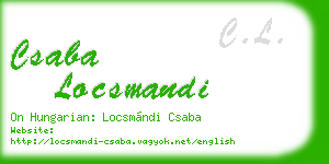 csaba locsmandi business card